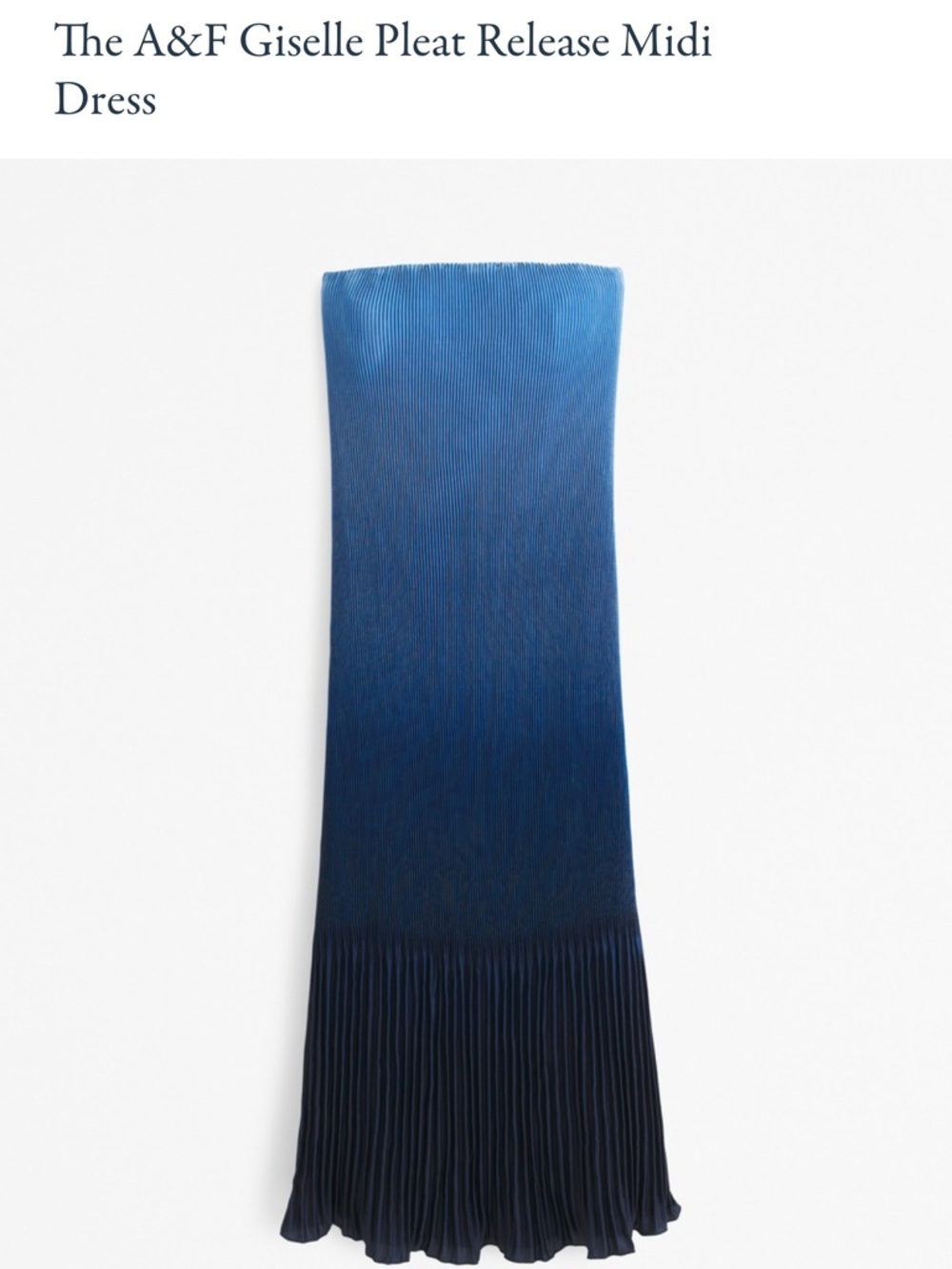 A&F Giselle Pleat Release Midi Dress - Blue Ombre Petite Medium
